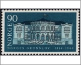 Mint NK 554 Stortinget (Parliament House), Oslo Black,Violet ultramarine 90 Øre