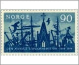 Mint NK 556 Mission to Seamen Violet ultramarine 90 Øre