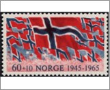 Used NK 563   Liberation Red,Prussian blue 60 Øre