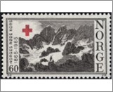 Mint NK 564 Red Cross Purple black,Carmine red 60 Øre