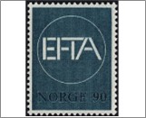 Mint NK 586 E.F.T.A. Dark blue 90 Øre