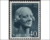 Mint NK 591 Johanne Dybwad (1867-1950) stage actress and stage producer Indigo 40 Øre