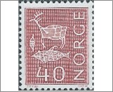Used NK 596   Runes 40 Øre Red lilac