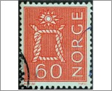 Used NK 597   Knot and Northstar 60 Øre Orange red