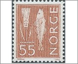 Used NK 612   Cod and Rye 55 Øre Orange brown