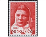 Mint NK 614 Cathinka Guldberg (first deaconess). Brown red 65 Øre