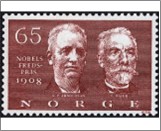 Mint NK 615 Nobel Prize Winners Red Brown 65 Øre