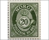 Mint NK 620 Posthorn  Dark green 20 Øre