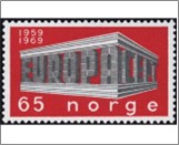 Mint NK 626 C.E.P.T.- Building Grey black,Carmine red 65 Øre