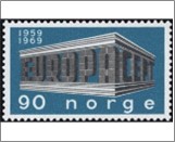Mint NK 627 C.E.P.T.- Building Dark blue,Grey black 90 Øre