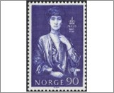 Used NK 640   Queen Maud (1869-1938) Light blue violet 90 Øre