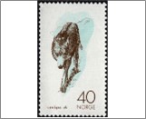 Used NK 649   Wolf (Canis lupus) Dark brown,Green blue 40 Øre