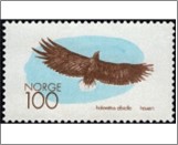 Used NK 652   White-tailed or Sea Eagle (Haliaeetus albicilla) Brown,Pale blue 100 Øre