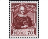 Mint NK 662 Johan Ernst Gunnerus (1718-1773) bishop and botanist Carmine brown 70 Øre