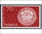 Used NK 666   Tönsberg's seal, circa 1340 Brown carmine 70 Øre