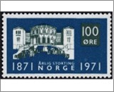 Used NK 669   Parliament House, Oslo Prussian blue,Black green 100 Øre