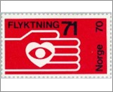 Used NK 671   Refugees Red,Black 70 Øre