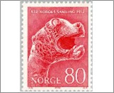 Mint NK 689 "Academic" animal head, archeological find in Oseberg Bright red 80 Øre