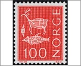 Used NK 704   Runes 100 Øre Red Red 100 Øre