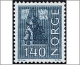 Used NK 705   Stavechurch and Northern Lights 140 Øre Dark violet blue Dark violet blue 140 Øre