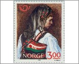 Used NK 1066   Woman from Setesdal Multicolor 3 Krone