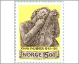 Used NK 1104   Johan Svendsen (1840-1911) composer, conductor & violinist 15 Krone Yellow,Dark violet brown