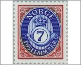 Used NK 1128   Posthorn 7 Krone Lilac brown,Violet ultramarine