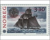 Used NK 1145   Colonist sailing ship "Restaurationen" (1825) 3.3 Krone Multicolor