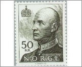 Used NK 1149   King Harald V (Type I) 50 Krone Black brown olive