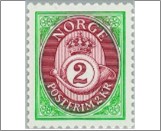 Used NK 1157   Posthorn 2 Krone Dark yellow green,Brown lilac