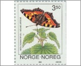 Used NK 1164   Small Tortoiseshell (Aglais urticae) 3.5 Krone Multicolor