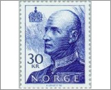 Used NK 1218   King Harald V (Type I) 30 Krone Violet ultramarine