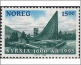 Used NK 1231   Slettebakken Church, Bergen, 1970 15 Krone Multicolor
