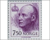 Used NK 1247   King Harald V 7.5 Krone Dark blue violet