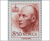 Used NK 1248   King Harald V 8.5 Krone Brown red