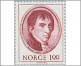 Used NK 714   Jakob Aall (1773-1844) historian and statesman Carmine brown 1 Krone