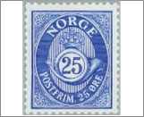 Mint NK 724 Posthorn Blue 25 Øre