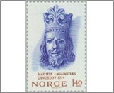 Used NK 732   Magnus Lagabøte's State Law Brown,Dark violet blue 1.4 Krone