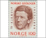 Used NK 737   Theodor Kjerulf (1825-1888) geologist and poet Red orange,Dark red brown 1 Krone