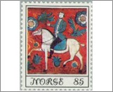 Used NK 741   Horseman, detail of a painted chest Multicolor 85 Øre