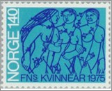 Used NK 747   Int. Year of the Women Green blue,Violet blue 1.4 Krone