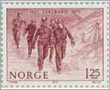 Used NK 758   Svalbard Dark carmine brown 1.25 Krone