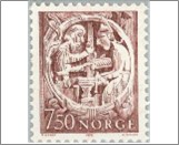 Used NK 766   Woodcarving at Hylestad Church Dark carmine brown 7.5 Krone