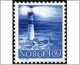 Used NK 789   Torungen Old (1844) and New (1914) Lighthouse Arendal Dark violet blue 1.8 Krone