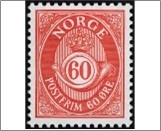 Used NK 808   Posthorn Bright red 60 Øre