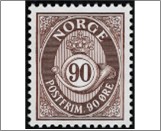 Used NK 811   Posthorn Dark brown 90 Øre