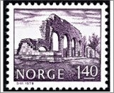 Used NK 816   Ruins of Hamar Cathedral, 12th Cent. Dark grey violet 1.4 Krone