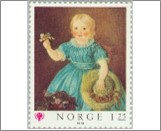 Used NK 841   "Portrait of Girl" by M. Stoltenberg Multicolor 1.25 Krone