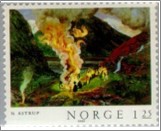 Used NK 871   Midsummer Night, Nikolai Astrup (1912/26) Multicolor 1.25 Krone