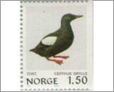 Used NK 878   Black Guillemot or Tystie (Cepphus grylle) Multicolor 1.7 Krone